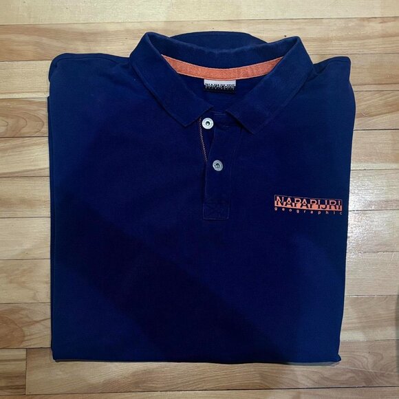 Vintage Napapijri Polo Shirt | Iconic 90s Navy Style** - Picture 3 of 6